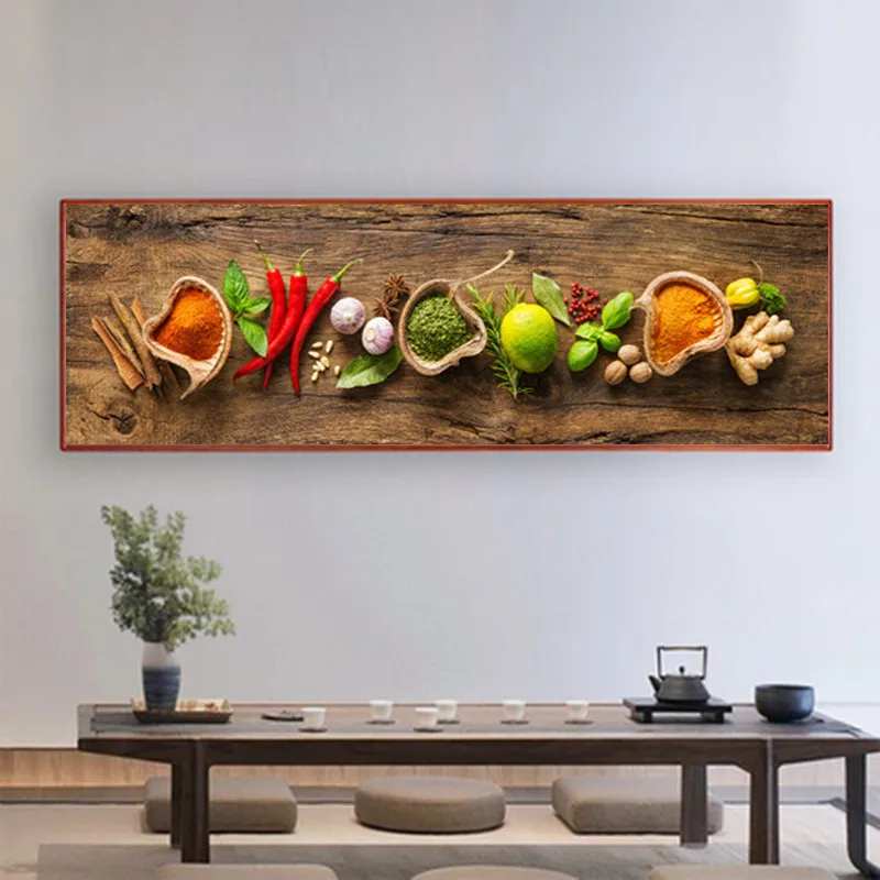 

Grains Spices Spoon Peppers Kitchen Canvas Painting Cuadros Scandinavian Posters and Prints Wall Art Food Picture Living Room