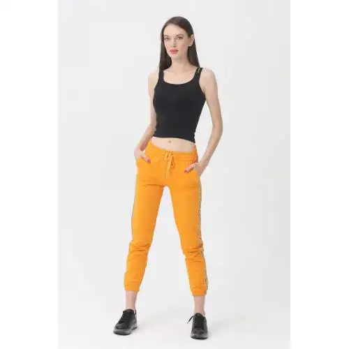 

Sexy High Waist Loose Fleece Sweatpants Trousers With Pocket 2021 Fall Winter Summer Orange Baggy Joggers Women Sweat Pants