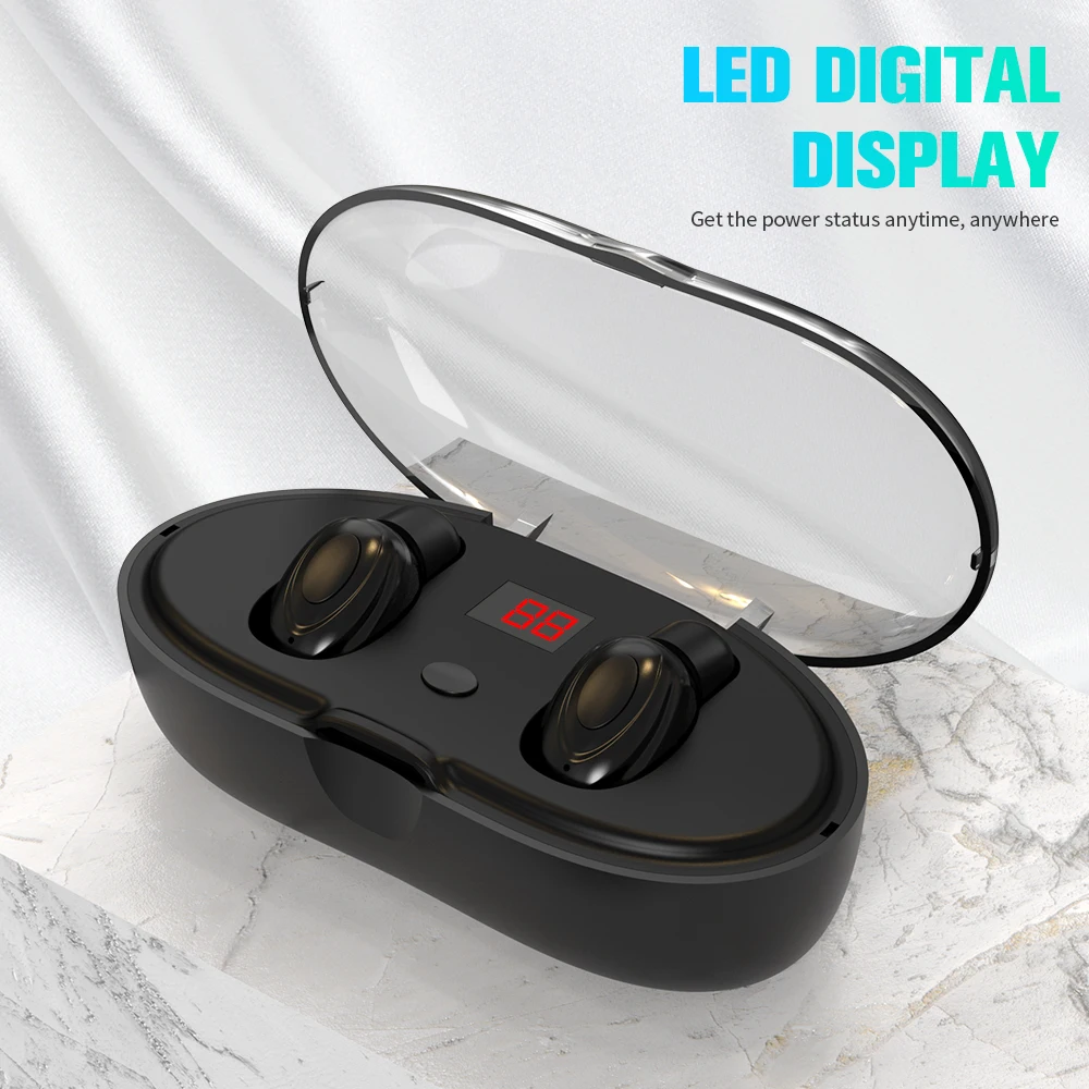 TWS Bluetooth беспроводные наушники Спортивная гарнитура светодиодный дисплей