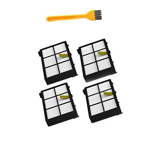 4pcs Hepa Filter Высокое качество не допускает перехлестывания шнура для мусора и Hepa фильтр и боковая щетка для iRobot Roomba 800 900 серии 870 880 980 - Цвет: 4pcs Hepa Filter