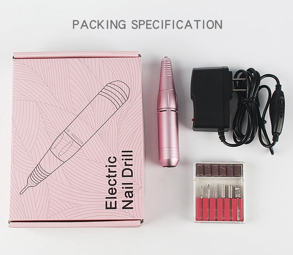 1 set sliver Mini Electric Nail Polishing Machine Pen with 6 Bits Drill for Home Beauty Salon | Красота и здоровье