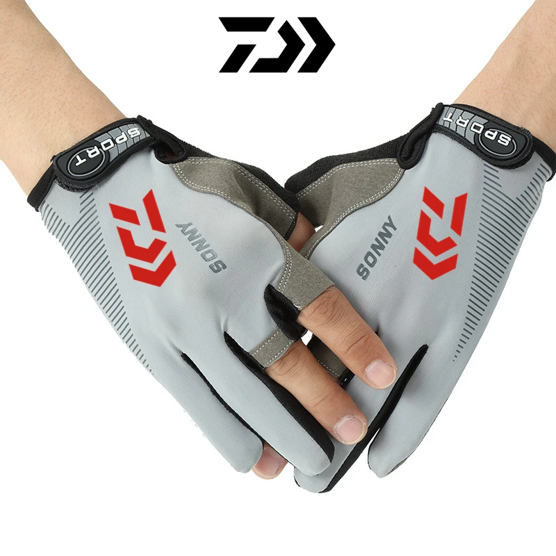 

Перчатки Daiwa с тремя пальцами, хлопковые, водонепроницаемые, Нескользящие, прочные, для рыбалки, весна 2021