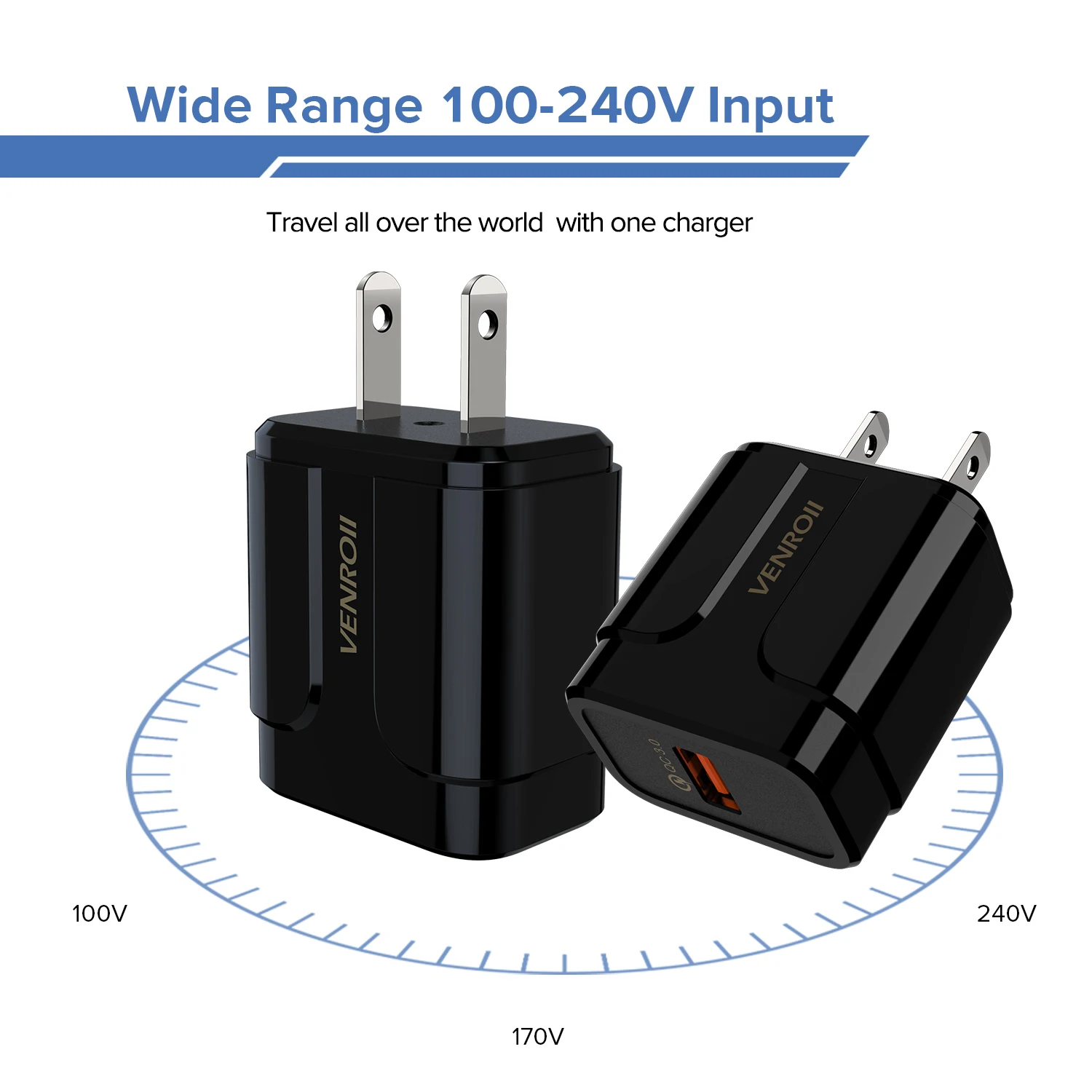 Venroii 5 в 3 А USB зарядное устройство Quick Charge 3,0 EU US Разъем для iPhone X Быстрая зарядка для samsung S9 Xiaomi Mi 8 адаптер для мобильного телефона