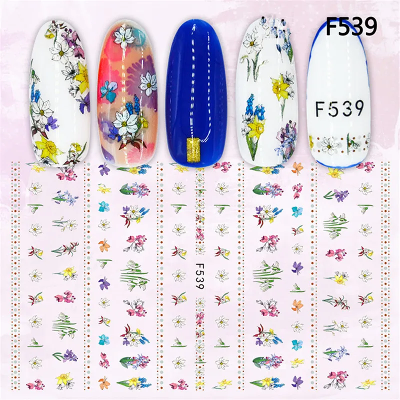 Наклейки для ногтей золотистые/черные/серебристые 7 листов | Красота и здоровье