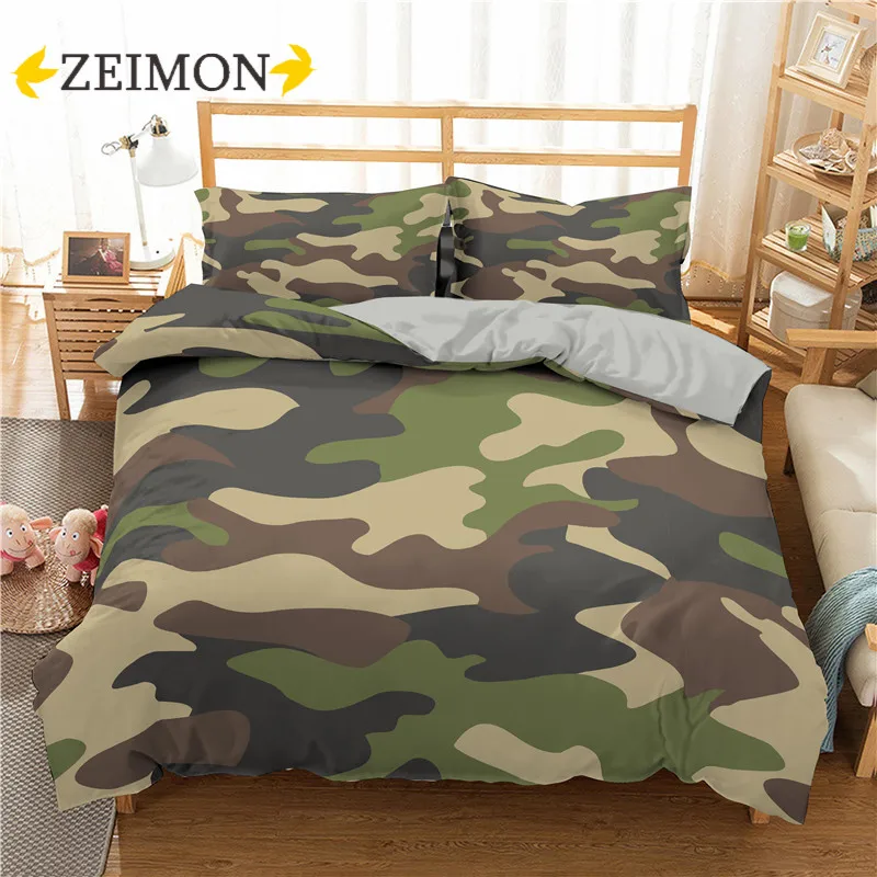 

ZEIMON 3d Camouflage Printed Bedding Sets Soft Polyester Duvet Cover Set 2/3pcs Queen King Quilt Cover Bedclothes For Home