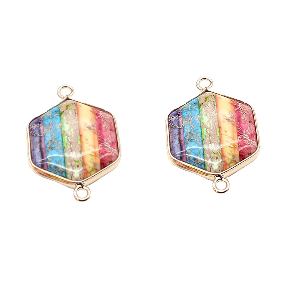 Кулон из натурального камня Императорский камень Соединитель с двумя