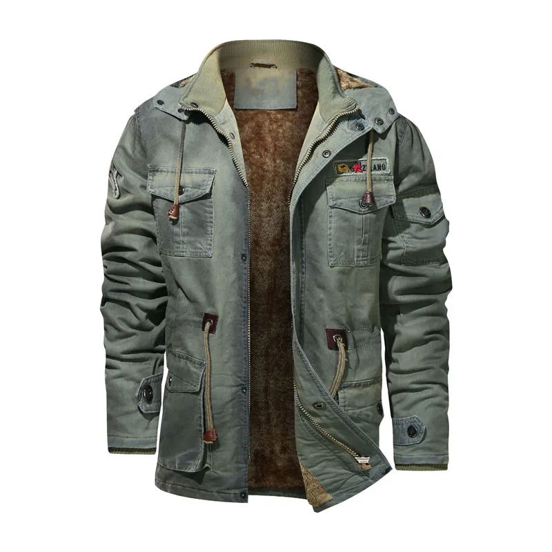 

Куртка мужская джинсовая утепленная, плотная тактическая ветровка из денима в стиле милитари, европейские размеры S-4XL, с капюшоном, верхняя ...