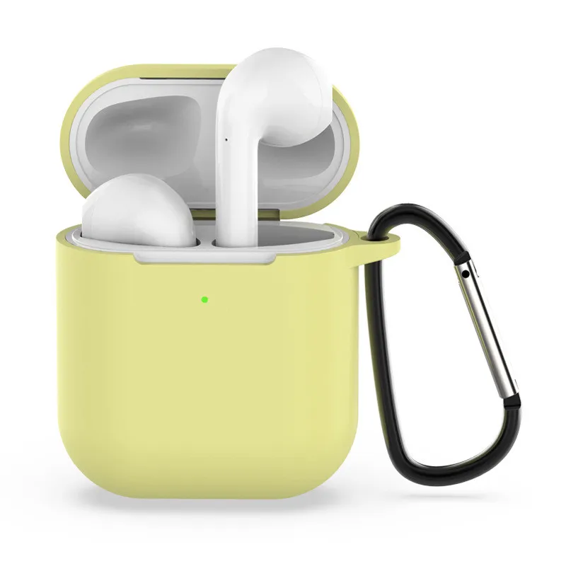 4 2 в 1 для Airpods 2 Чехол защитный чехол с карабином с крючком брелок силиконовый чехол для наушников коробка аксессуары пряжка - Цвет: 4