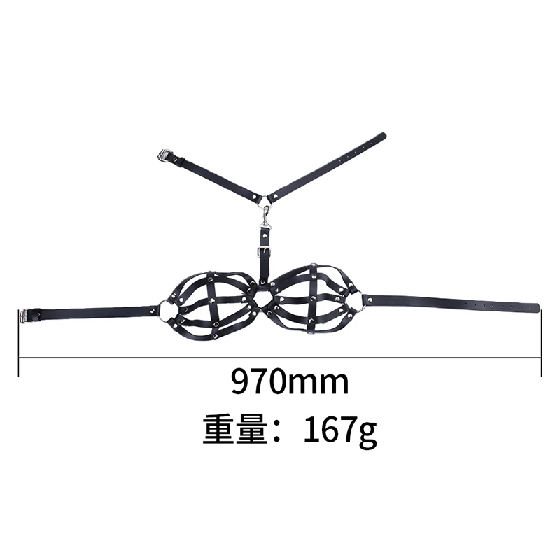 Взрослые игры Полиуретан кожа грудной бондаж тела жгут ведомого ограничения