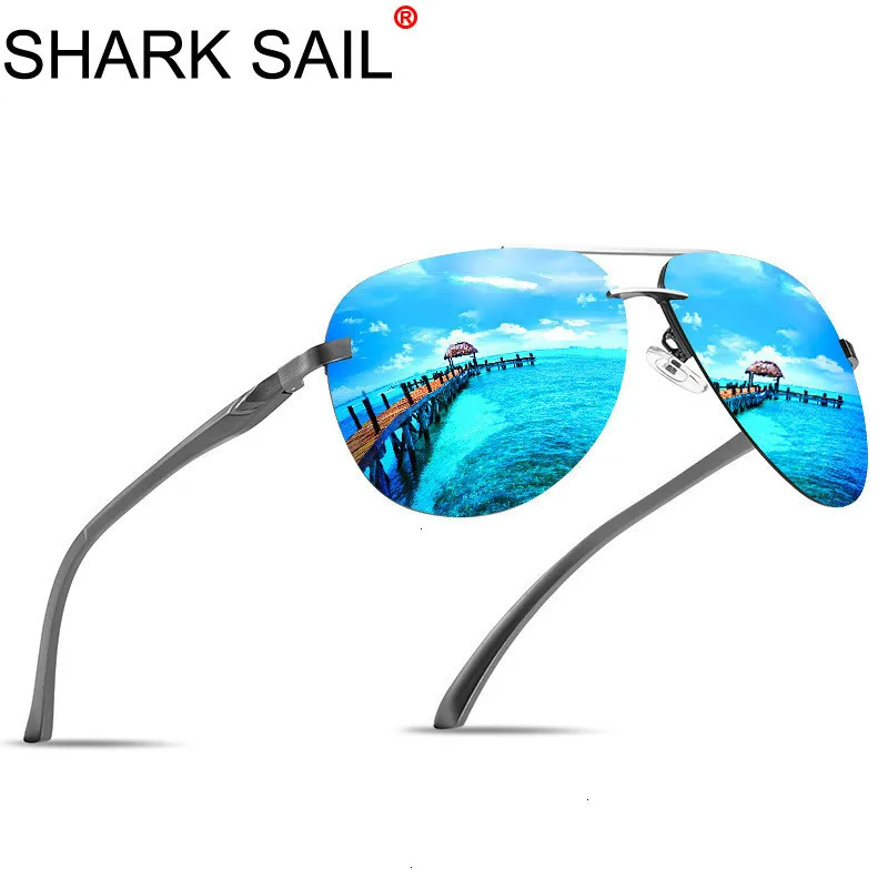 Мужские зеркальные солнцезащитные очки SHARK SAIL из алюминиево магниевого сплава с