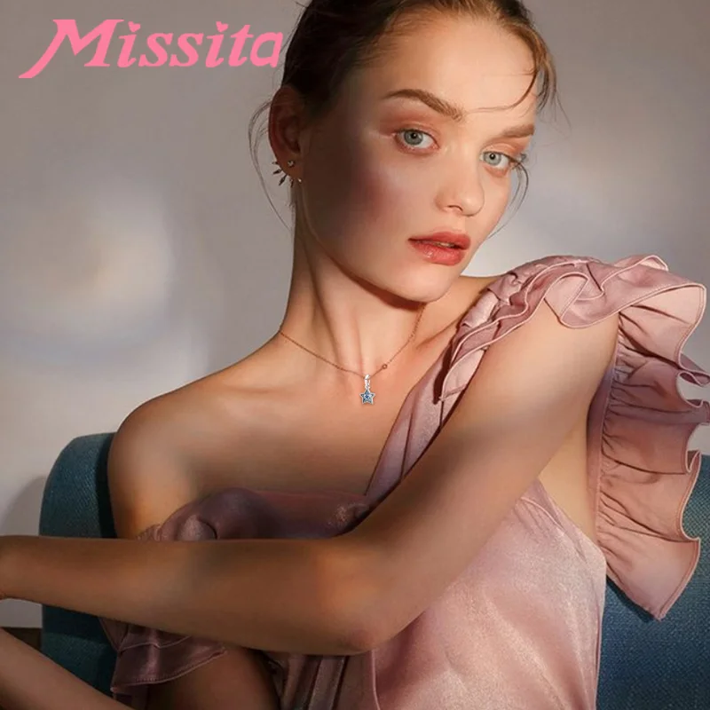 MISSITA 2019 Новая мода синяя кристальная звезда кулон подходит для бренда женских
