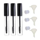 Пустая туба для туши для ресниц, 2 шт., 3 мл, 10 мл, бутылка-контейнер для косметики флаконов с кремом для ресниц, с герметичной черной крышкой, содержит воронку