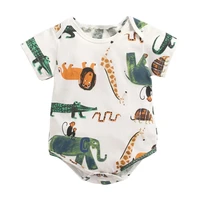 0 3tcool in summer cute baby boy girl short sleeve special offer clothing jumpsuit cartoon animal print jumpsuit summer jumpsuit