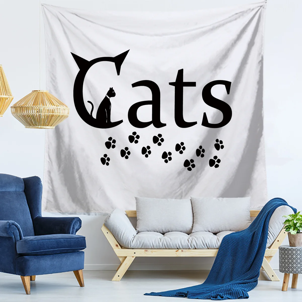 Кошка Гобелен Настенный декор хиппи Мандала настенный печатных гобелен из ткани