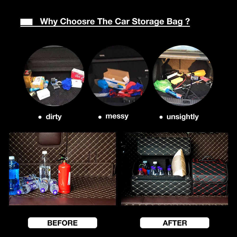 

Car Organizer Multipurpose Collapsible Car Trunk Storage Organizer Portable Car Bag Car Trunk Organizer Large Capacity