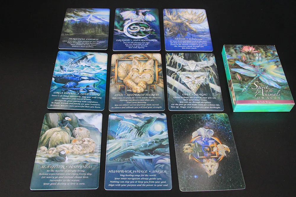 

Board Game the Tarot of Spirit of the Animal Family Party Playing Cards for Adults and Children Funny Dobble Divination Card