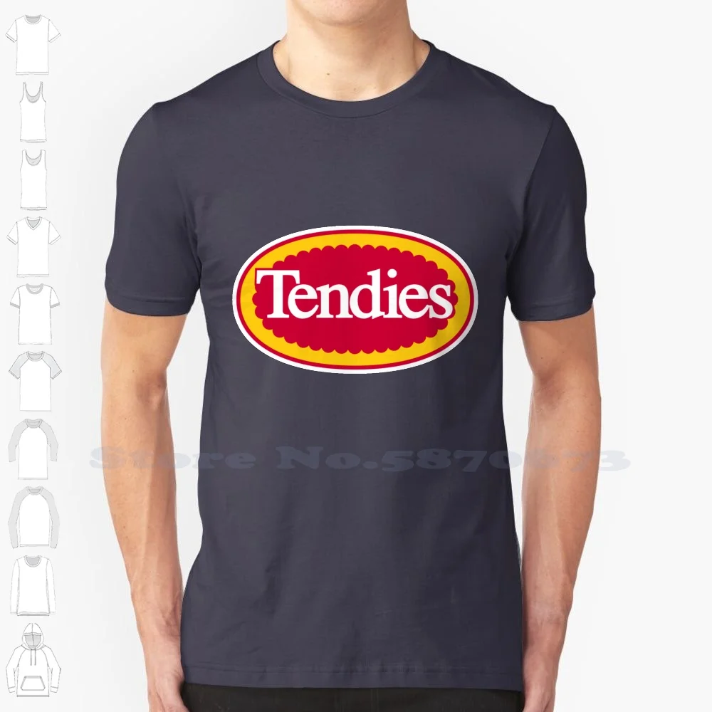 Tendies 100% хлопковая футболка Tenders Meme Maymay пародия мяса еды