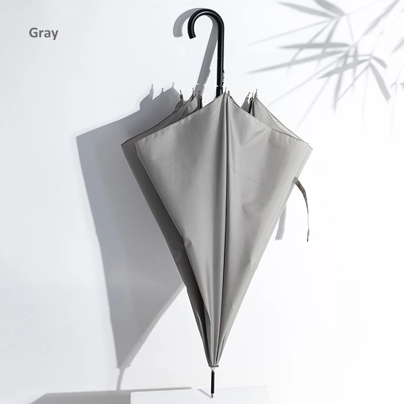 gray Парашютный ультра-светильник, длинный зонт от дождя для женщин, устойчивый к изгибу, автоматический зонт, 266 т, эпонж, ткань, зонт для гольфа, ветрозащитный, 7K - Цвет: gray