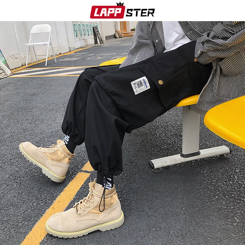 LAPPSTER Мужские Streetwear бегуны Брюки 2019 Mens Hip Hop Black Тренировочные штаны мужчины