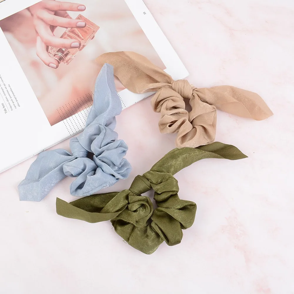 Однотонные резинки для волос с бантом эластичные женский головной убор девочек