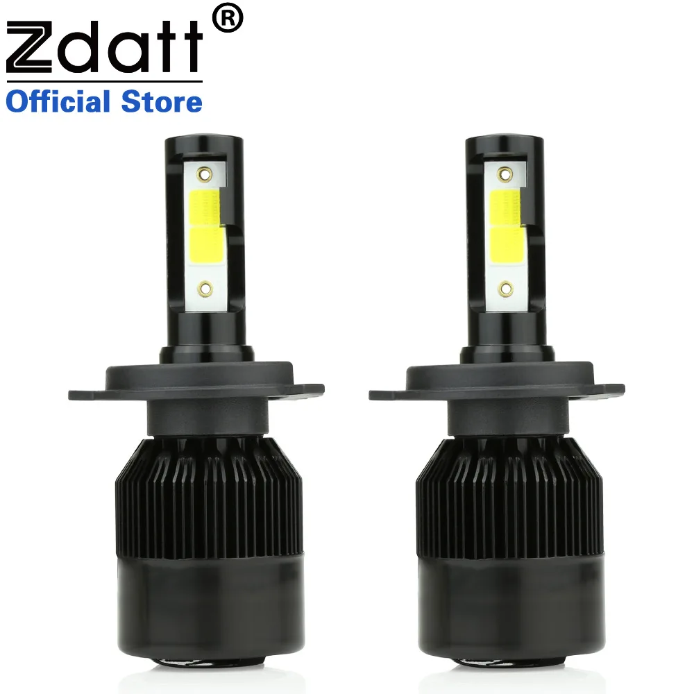 Zdatt H7 светодиодный Ламповые ленты для H4 мини H11 светодиодный фары H1 H8 H9 HB3 9005 HB4 9006 Противотуманные фары 6000LM 60W 6000K светодиодный 12V 24V автомобили