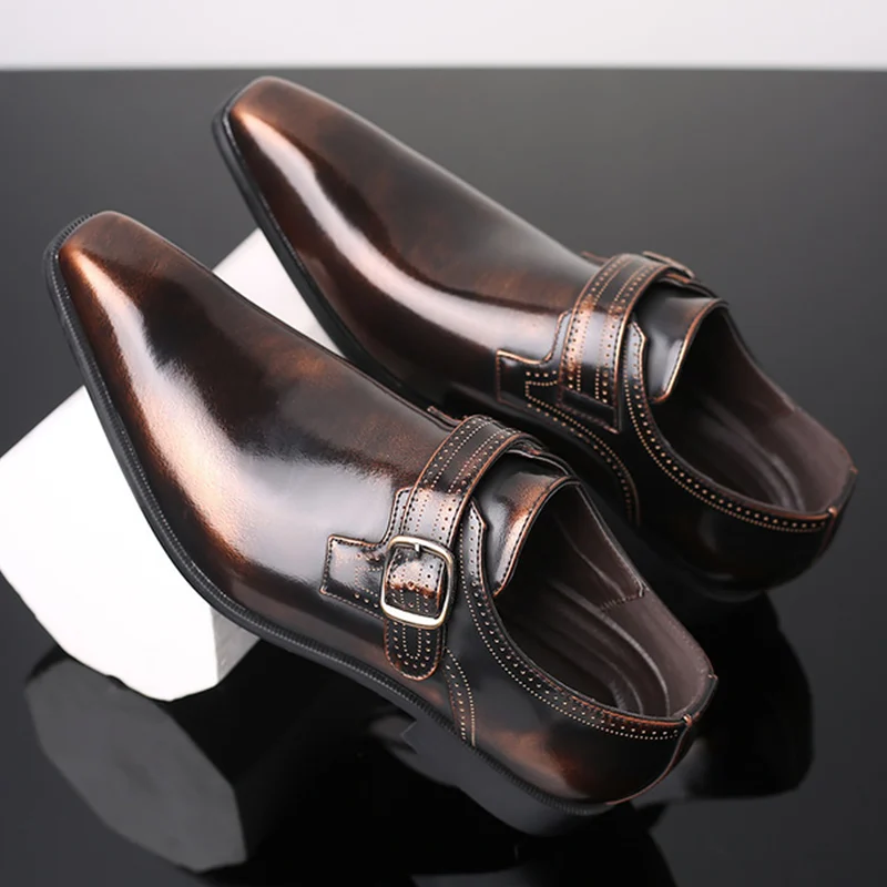 

Мужская обувь 2020, стильная обувь из искусственной кожи, Мужская износостойкая обувь для вождения с пряжкой, Мужская однотонная резиновая об...