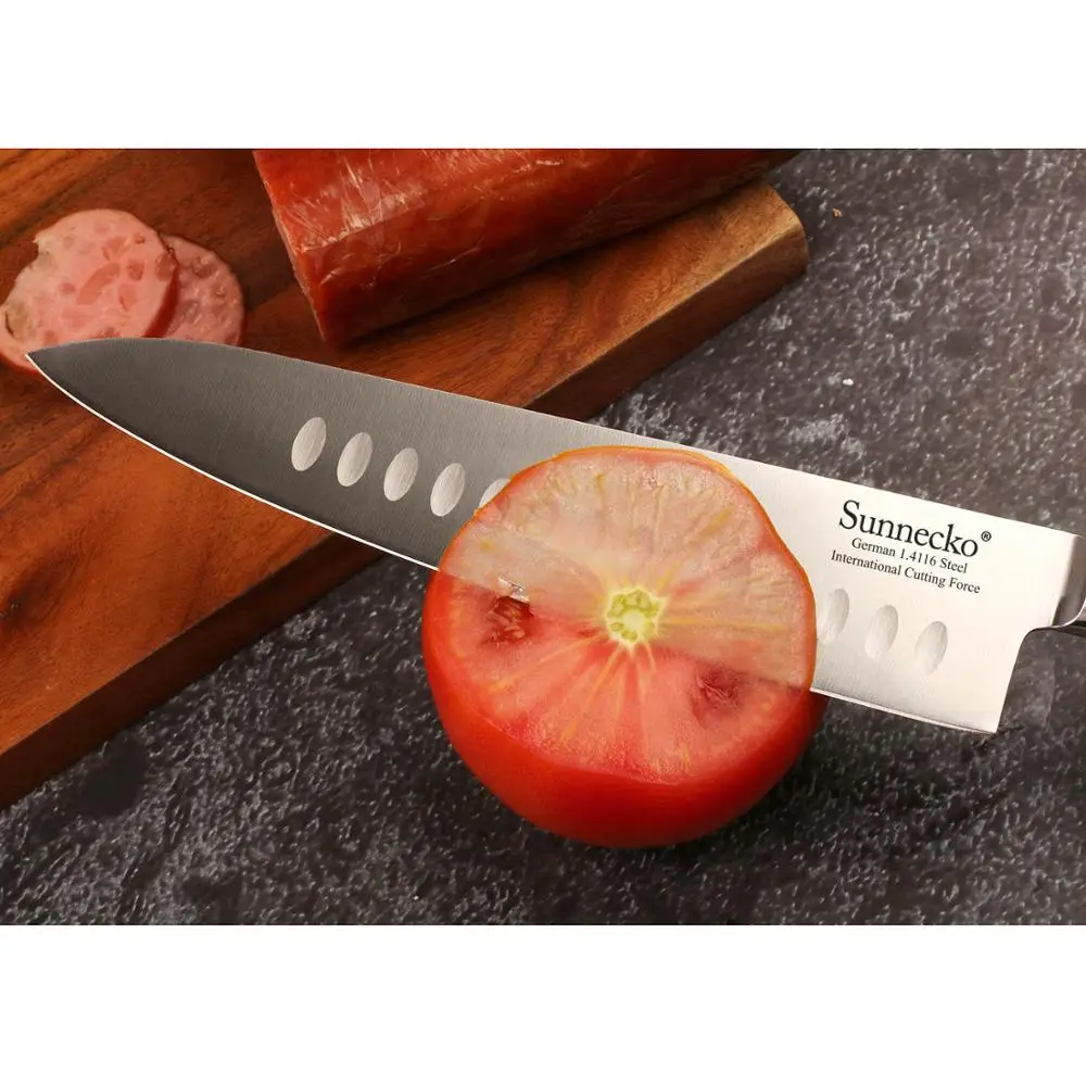 Sunnecko Профессиональный 8," дюймовый нож шеф-повара кухонные ножи santoku Подарочная коробка пакет немецкий 14116 сталь шеф-повара инструмент для приготовления пищи