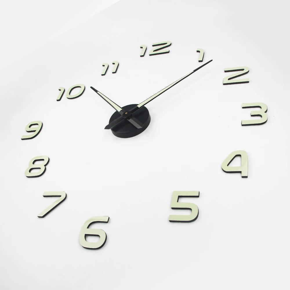 

Luminous Wall Clock Clocks Modern Design Wall Watch Digital Large Big 3D DIY Home Decor Luminous Mirror Sticker New Arrival