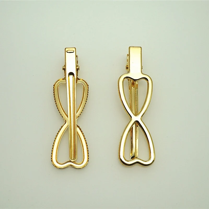 10pcs electroplated golden crown rabbit ear bow tie love peach heart hair clip DIY jewelry accessories headdress | Украшения и