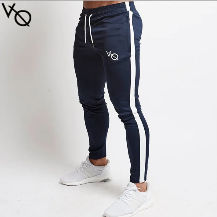 Мужские спортивные штаны для спортзала обтягивающие брюки бега серые хлопковые