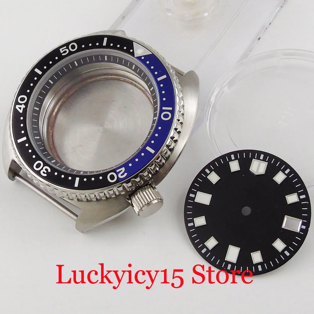 

BLIGER 45mm Automatic Watch Case fit NH35A NH36A Unidirectional Bezel Screwdown Crown Steel Brushed Luminous Dial