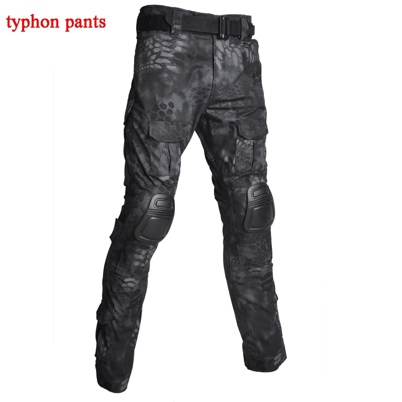 pants typhon Уличная Военная тактическая Униформа для страйкбола Пейнтбольная камуфляжная охотничья одежда унисекс дышащая Боевая Стрельба Armys костюмы - Цвет: pants typhon