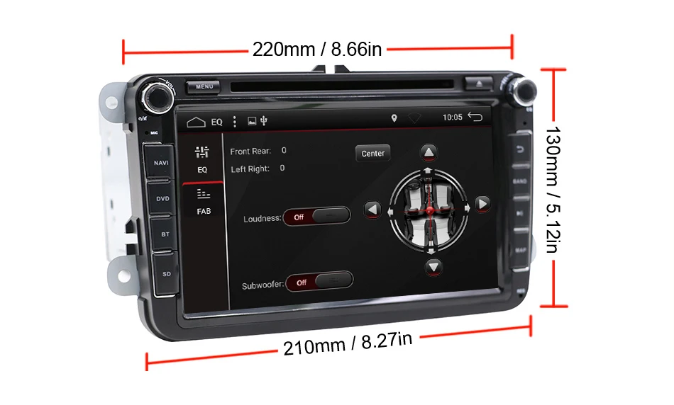 Eunavi 8 ''2 din Android 9 Автомобильный dvd Радио для VW Volkswagen Polo Jetta passat b6 b7 cc fabia skoda Touran golf 6 Tiguan gps Navi