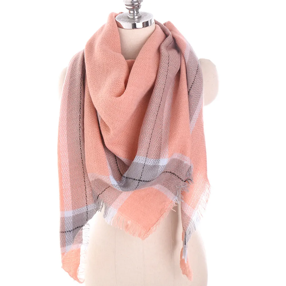 2020 новый осенне зимний женский теплый длинный шерстяной платок в клетку с