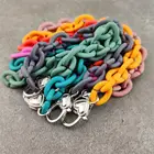 Модный счастливые браслеты с амулетами для женщин золотого цвета, акриловый браслет с резиновым покрытием, ювелирные изделия в стиле бохо