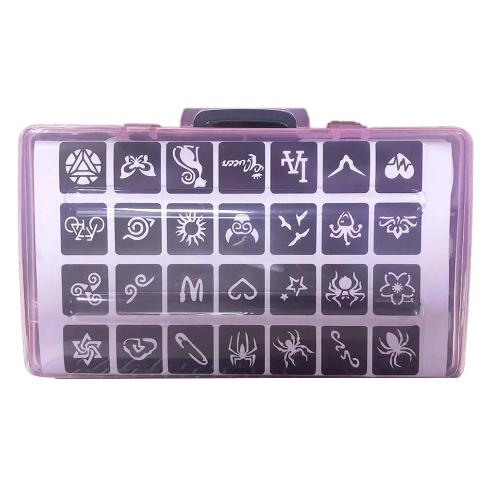 Полуперманентный набор для татуажа трафареты 30 цветов блестящая пудра Кисть