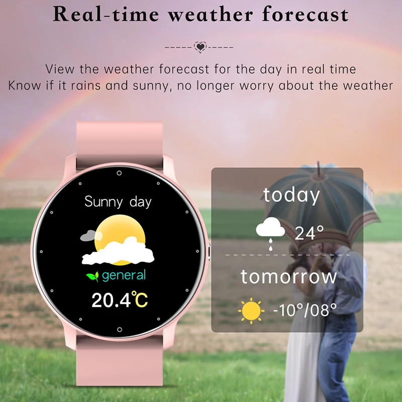 

Women Smart band Watch Real-time Weather Forecast Activity Tracker Heart Rate Monitor Sports Ladies Smart Watch Men For Xiaomi