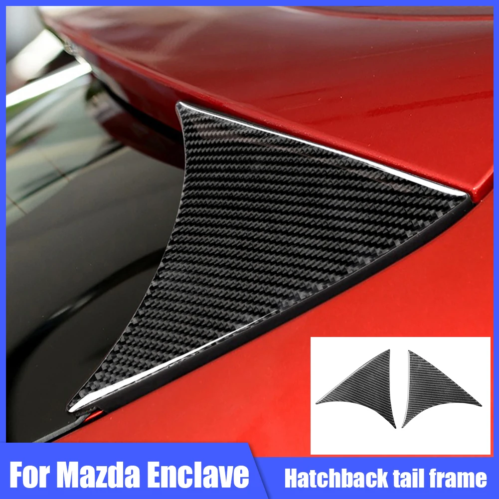 

1pair Car Sticker Hatchback Rear Windshield Sticker Tail Frame Decoration Carbon Fiber Black For Mazda 3 Axela Auto Accessories