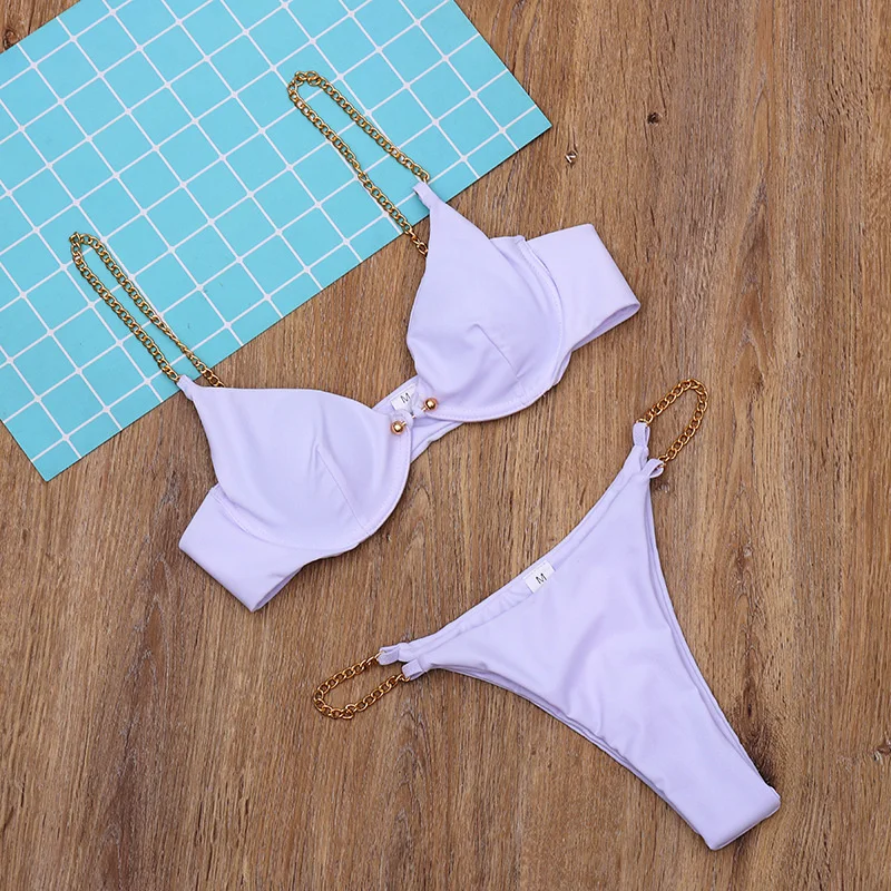

2020 swimsuit sexy chain feature split Bikini Swimsuit