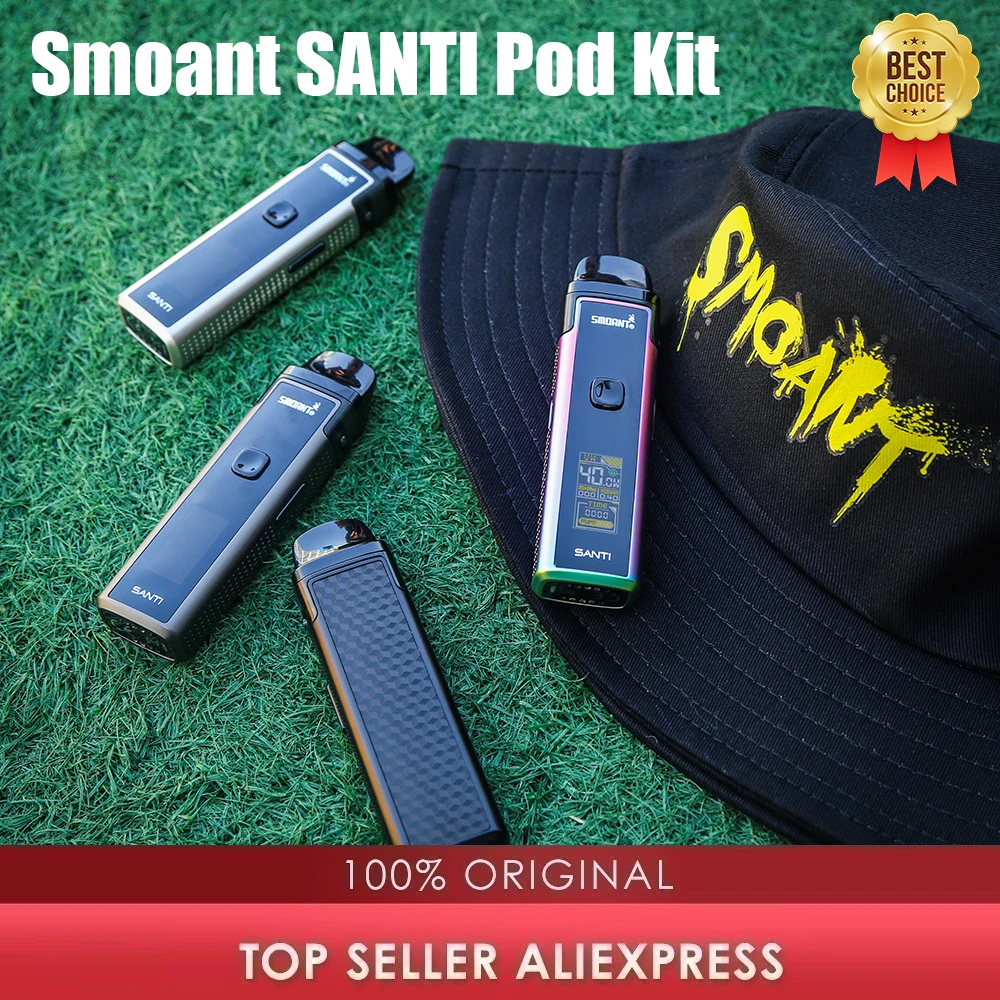 Набор для вейпа Smoant SANTI Pod 1100 мАч 3 5 мл с цветным экраном 0 96 дюйма | Электроника