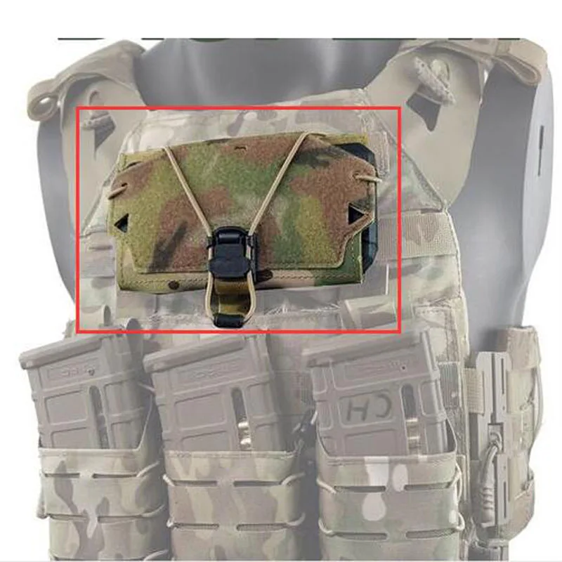 Tactical Vest Front Panel Attachment Universal Mobile Phone Bag Vest Admin Pouch Chest Bag for MOLLE BK/CB/RG/MC