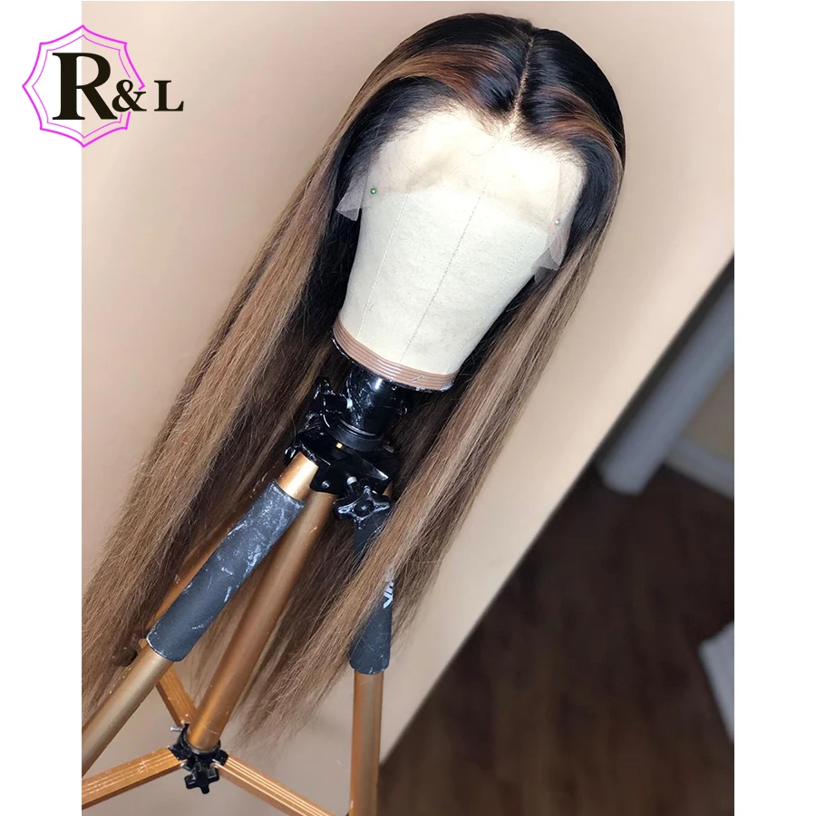 RULINDA 13x6 Ombre Цвет фронта шнурка человеческие волосы парик предварительно
