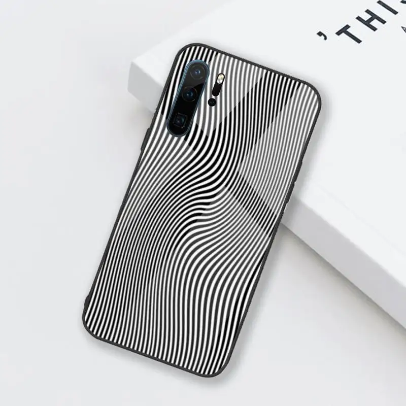 

Line Fractal Illusion Phone Case Tempered glass for Huawei Honor Mate P 9 10 20 30 8X 7A V10 Pro Plus Lite NOVA 3E 3I 5 5I Pro