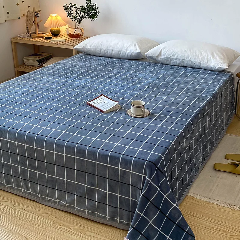 

Simple Lattice Home Blanket Throw Crystal Velvet Soft Comfortable Bed Sheet Winter Warm Bed Cover for Kids Bed Bedspread Twin