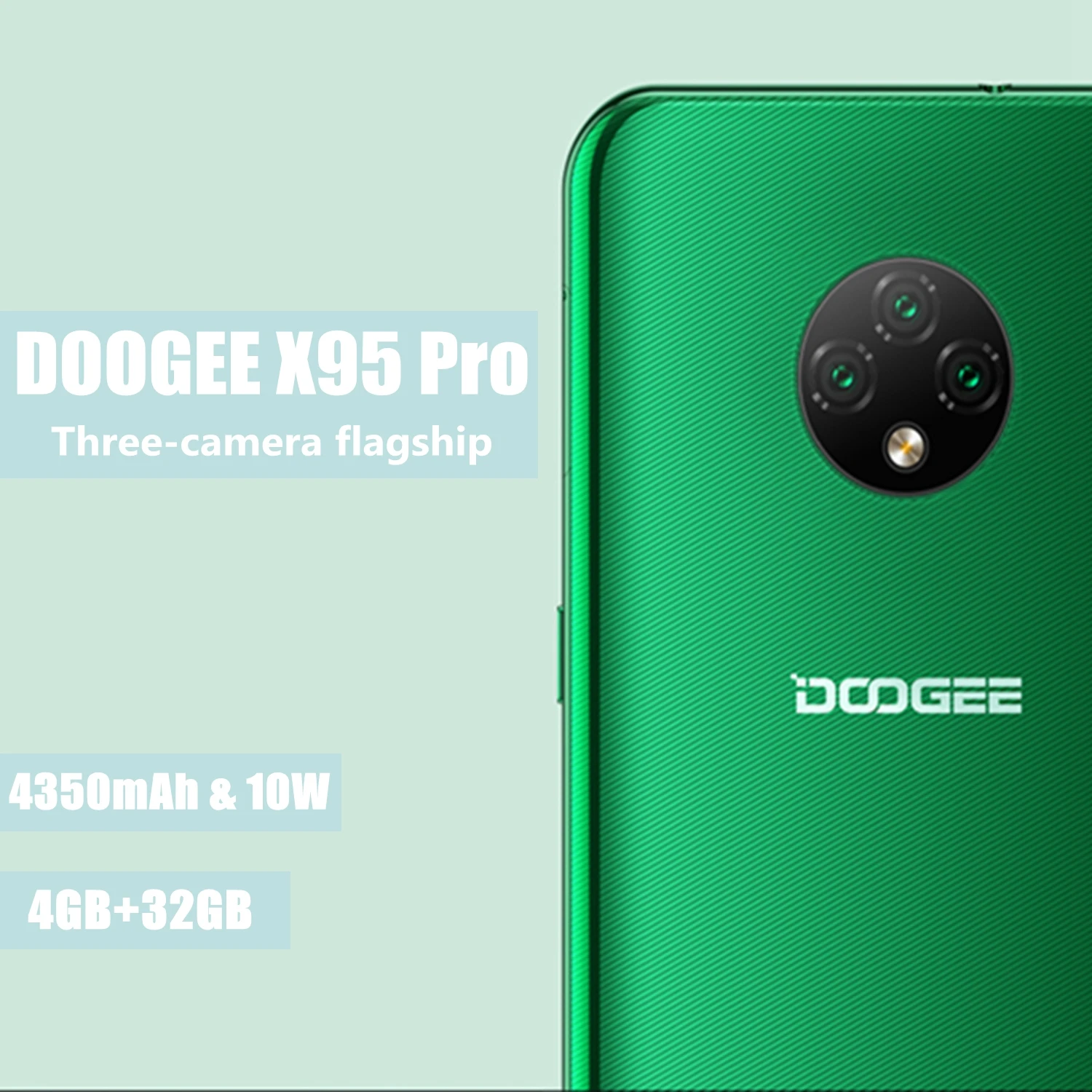 

Смартфон DOOGEE X95 Pro, 6,52 дюйма, 4350 мАч, 4 + 32 ГБ, 13 МП, тройная камера, 8 ядер, Helio A20, 4G, LTE, две SIM-карты, сотовый телефон Android 10
