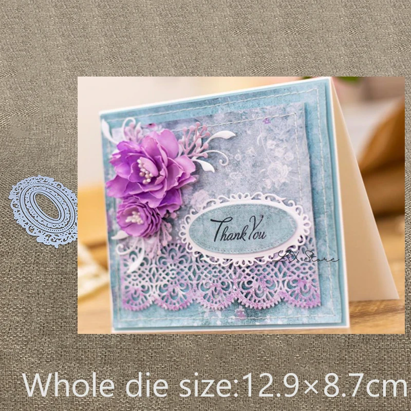 Новый дизайн ремесло металла высечки 5 шт. кружева овальная рамка украшения