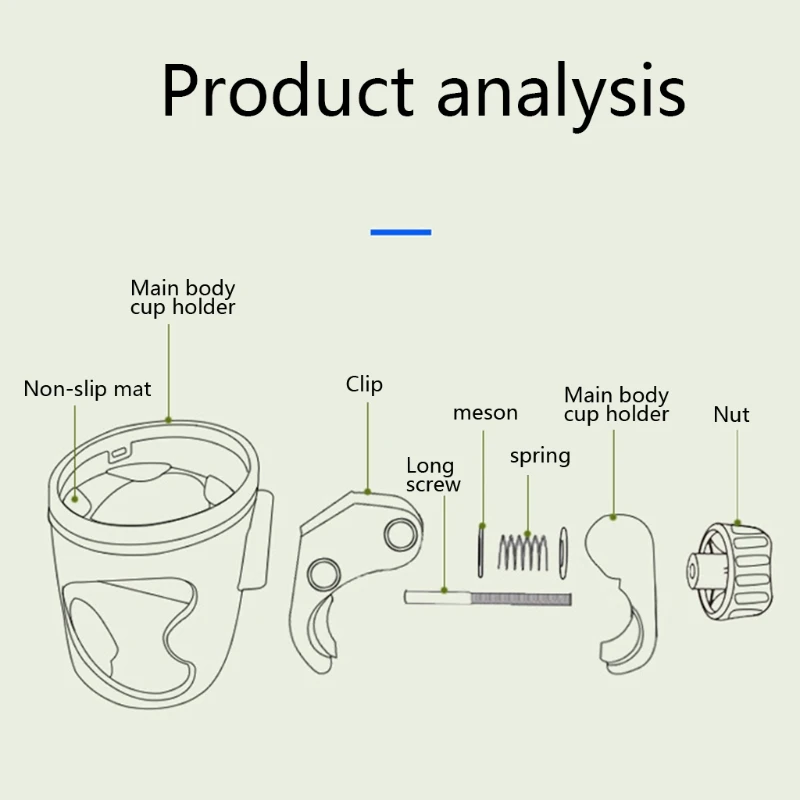 

H4GF Stroller Cup Holder with Phone Holder/Organizer, Universal Bike Cup Holder, Bottle Holder for stroller, Bike, Walker