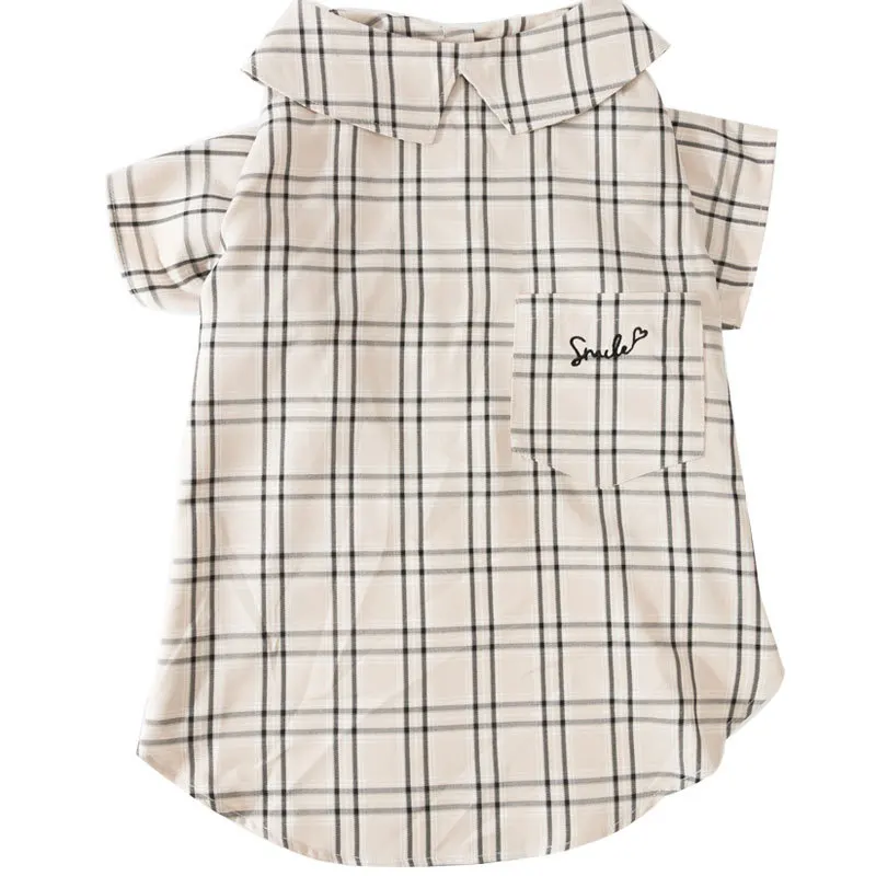 

Plaid Shirts for Dogs Spring and Summer Thin Pet Medium Large Dog Labrador Soft Comfortable Cool Breathable Fashion 2021 New