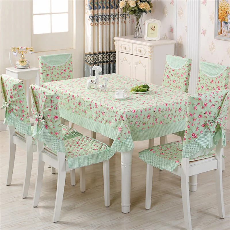 Дешевые скатерти с чехлы на стулья для обеденный стол в пасторальном стиле