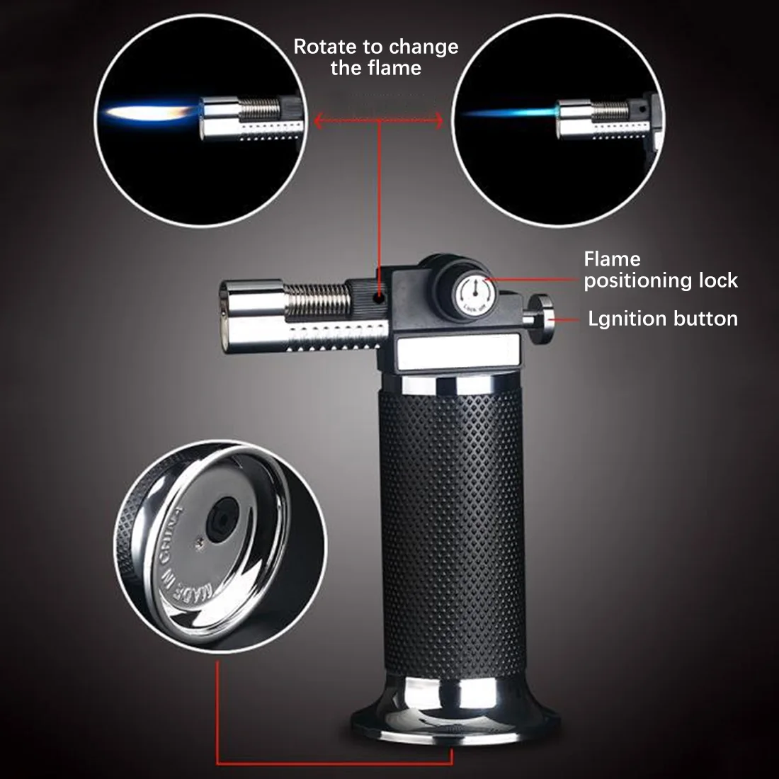 Adjustable Double Fire Type Spray Gun Welding Torch Straight Into The Blue Flame Open Fmale Kitchen Outdoor Barbecue Lighter | Дом и сад